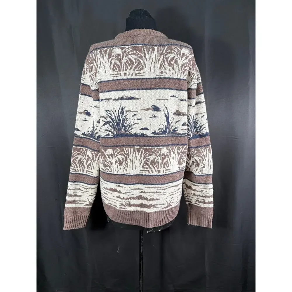 Flint and Tinder Crewneck Sweater Soft Heritage Merino Wool Blend Duck Pattern